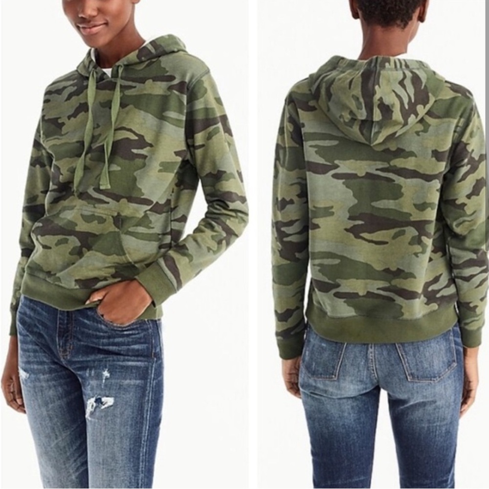 J. Crew Vintage Fleece Camouflage Hoodie